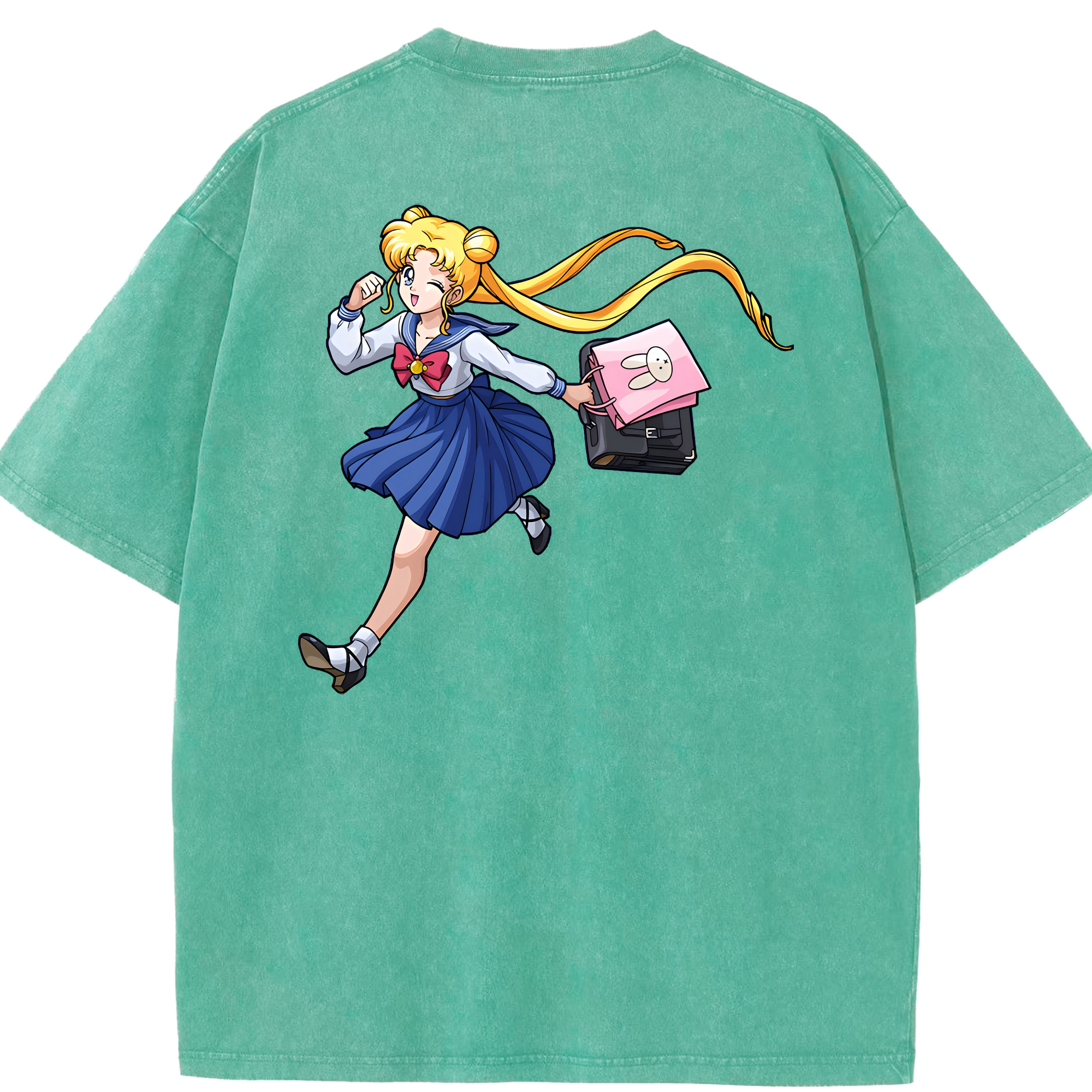 （画像用） 美少女戦士セーラームーン 愛野 美奈子 あいの みなこ Sailor Moon Aino Minako 綿100% ヴィンテージ風 半袖Tシャツ（背面プリント）